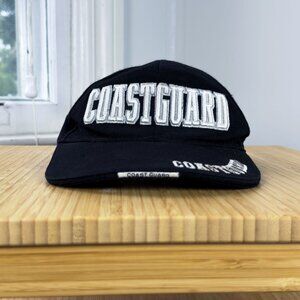 Coastguard Embroidered White and Black Baseball Cap One Size Unisex Beach